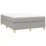 Cama box spring con colchón tela gris claro 140x200 cm de vidaXL, Camas y somieres - Ref: Foro24-3144522, Precio: 404,60 €, D...