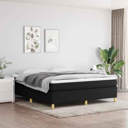 Cama box spring con colchón tela negro 160x200 cm de vidaXL, Camas y somieres - Ref: Foro24-3144532, Precio: 451,96 €, Descue...