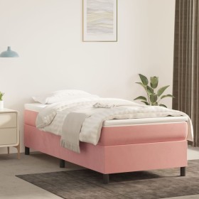 Boxspringbett mit rosa Samtmatratze 100x200 cm von vidaXL, Betten und Lattenroste - Ref: Foro24-3144668, Preis: 303,99 €, Rab...