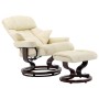 Recliner chair with footrest PE leather cream curved wood by vidaXL, Armchairs - Ref: Foro24-289859, Price: 360,99 €, Discoun...