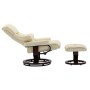 Silla reclinable con reposapiés cuero PE madera curvada crema de vidaXL, Sillones - Ref: Foro24-289859, Precio: 360,42 €, Des...