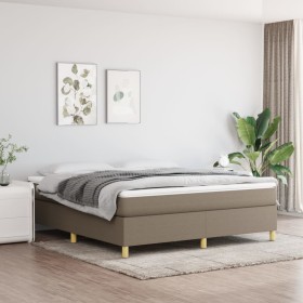 Box spring bed with taupe gray fabric mattress 180x200 cm by vidaXL, Beds and slatted bases - Ref: Foro24-3144542, Price: 551...