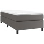 Box spring bed with gray synthetic leather mattress 90x200 cm by vidaXL, Beds and slatted bases - Ref: Foro24-3144588, Price:...