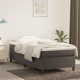 Box spring bed with dark gray velvet mattress 90x200 cm by vidaXL, Beds and slatted bases - Ref: Foro24-3144658, Price: 274,4...