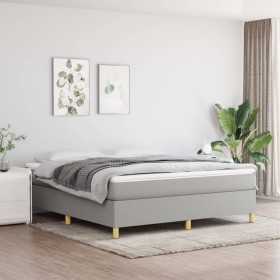 Box spring bed with light gray fabric mattress 180x200 cm by vidaXL, Beds and slatted bases - Ref: Foro24-3144538, Price: 517...