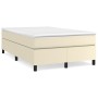 Box spring bed with cream synthetic leather mattress 120x200 cm by vidaXL, Beds and slatted bases - Ref: Foro24-3144598, Pric...