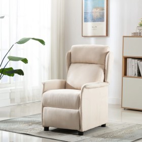 Cream Fabric Recliner by vidaXL, Armchairs - Ref: Foro24-289785, Price: 158,99 €, Discount: %