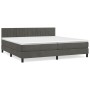 Box spring bed with dark gray velvet mattress 200x200 cm by vidaXL, Beds and slatted bases - Ref: Foro24-3141444, Price: 600,...