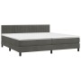 Box spring bed with dark gray velvet mattress 200x200 cm by vidaXL, Beds and slatted bases - Ref: Foro24-3141444, Price: 600,...