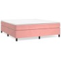 Box spring bed with pink velvet mattress 180x200 cm by vidaXL, Beds and slatted bases - Ref: Foro24-3144698, Price: 468,79 €,...