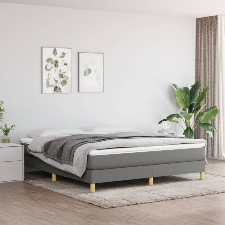 Cama box spring con colchón tela gris oscuro 180x200 cm de vidaXL, Camas y somieres - Ref: Foro24-3144192, Precio: 486,59 €, ...