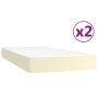 Cama box spring con colchón cuero sintético crema 200x200 cm de vidaXL, Camas y somieres - Ref: Foro24-3144628, Precio: 535,0...