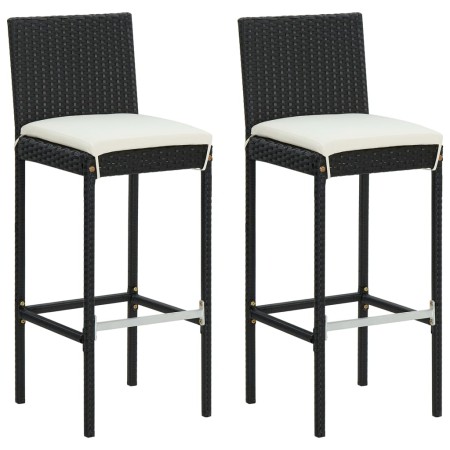 High garden stools cushions 2 pcs black synthetic rattan by vidaXL, Garden chairs - Ref: Foro24-313435, Price: 153,85 €, Disc...