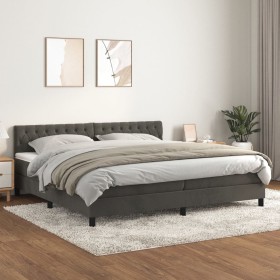 Cama box spring con colchón terciopelo gris oscuro 200x200 cm de vidaXL, Camas y somieres - Ref: Foro24-3141504, Precio: 606,...