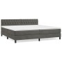 Box spring bed with dark gray velvet mattress 200x200 cm by vidaXL, Beds and slatted bases - Ref: Foro24-3141504, Price: 590,...