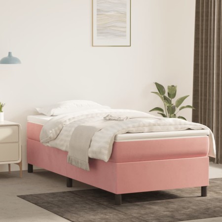 Boxspringbett mit rosa Samtmatratze 80x200 cm von vidaXL, Betten und Lattenroste - Ref: Foro24-3144650, Preis: 249,57 €, Raba...