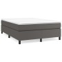 Box spring bed with gray synthetic leather mattress 180x200 cm by vidaXL, Beds and slatted bases - Ref: Foro24-3144624, Price...