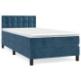 Box spring bed with dark blue velvet mattress 90x190 cm by vidaXL, Beds and slatted bases - Ref: Foro24-3141519, Price: 319,8...