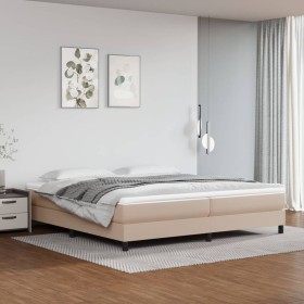 Cama box spring con colchón cuero sintético capuchino 200x200cm de vidaXL, Camas y somieres - Ref: Foro24-3144284, Precio: 58...