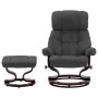 Silla reclinable y reposapiés cuero PE madera curvada antracita de vidaXL, Sillones - Ref: Foro24-289861, Precio: 360,42 €, D...