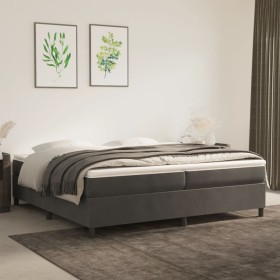 Cama box spring con colchón terciopelo gris oscuro 200x200 cm de vidaXL, Camas y somieres - Ref: Foro24-3144700, Precio: 561,...