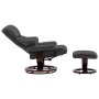 Silla reclinable y reposapiés cuero PE madera curvada antracita de vidaXL, Sillones - Ref: Foro24-289861, Precio: 360,42 €, D...