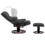 Silla reclinable y reposapiés cuero PE madera curvada antracita de vidaXL, Sillones - Ref: Foro24-289861, Precio: 360,42 €, D...