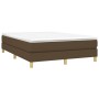 Cama box spring con colchón tela marrón oscuro 140x190 cm de vidaXL, Camas y somieres - Ref: Foro24-3144170, Precio: 364,74 €...