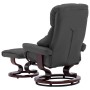 Silla reclinable y reposapiés cuero PE madera curvada antracita de vidaXL, Sillones - Ref: Foro24-289861, Precio: 360,42 €, D...