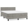 Box spring bed with light gray velvet mattress 140x190 cm by vidaXL, Beds and slatted bases - Ref: Foro24-3141539, Price: 460...