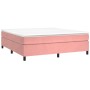 Boxspringbett mit rosa Samtmatratze 160x200 cm von vidaXL, Betten und Lattenroste - Ref: Foro24-3144692, Preis: 438,88 €, Rab...