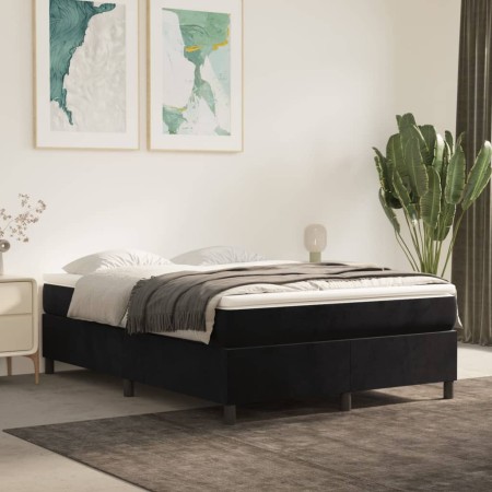 Cama box spring con colchón terciopelo negro 140x190 cm de vidaXL, Camas y somieres - Ref: Foro24-3144677, Precio: 410,26 €, ...