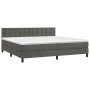 Cama box spring con colchón terciopelo gris oscuro 200x200 cm de vidaXL, Camas y somieres - Ref: Foro24-3141564, Precio: 604,...