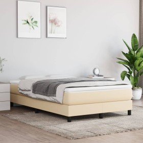 Cama box spring con colchón tela color crema 120x200 cm de vidaXL, Camas y somieres - Ref: Foro24-3144066, Precio: 344,00 €, ...