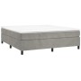 Cama box spring con colchón terciopelo gris claro 160x200 cm de vidaXL, Camas y somieres - Ref: Foro24-3144687, Precio: 460,3...