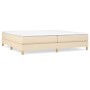 Box spring bed with cream fabric mattress 200x200 cm by vidaXL, Beds and slatted bases - Ref: Foro24-3144204, Price: 551,34 €...