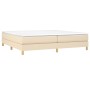 Box spring bed with cream fabric mattress 200x200 cm by vidaXL, Beds and slatted bases - Ref: Foro24-3144204, Price: 551,34 €...