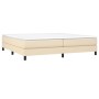 Box spring bed with cream fabric mattress 200x200 cm by vidaXL, Beds and slatted bases - Ref: Foro24-3144106, Price: 560,85 €...