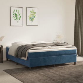 Box spring bed with dark blue velvet mattress 180x200 cm by vidaXL, Beds and slatted bases - Ref: Foro24-3144697, Price: 484,...