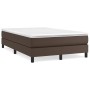 Box spring bed with brown synthetic leather mattress 120x200 cm by vidaXL, Beds and slatted bases - Ref: Foro24-3144252, Pric...