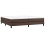 Box spring bed with brown synthetic leather mattress 200x200 cm by vidaXL, Beds and slatted bases - Ref: Foro24-3144282, Pric...