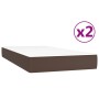 Box spring bed with brown synthetic leather mattress 200x200 cm by vidaXL, Beds and slatted bases - Ref: Foro24-3144282, Pric...