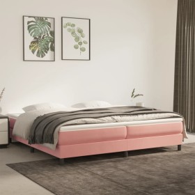 Box spring bed with pink velvet mattress 200x200 cm by vidaXL, Beds and slatted bases - Ref: Foro24-3144356, Price: 503,63 €,...