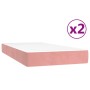 Cama box spring con colchón terciopelo rosa 200x200 cm de vidaXL, Camas y somieres - Ref: Foro24-3144356, Precio: 486,67 €, D...