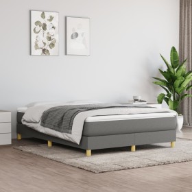 Cama box spring con colchón tela gris oscuro 140x190 cm de vidaXL, Camas y somieres - Ref: Foro24-3144168, Precio: 351,99 €, ...