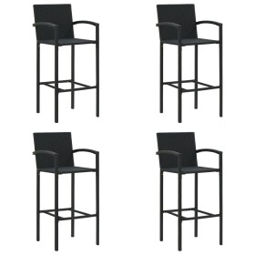 Kitchen stools 4 units black synthetic rattan by vidaXL, Garden chairs - Ref: Foro24-313455, Price: 176,99 €, Discount: %