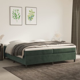 Box spring bed with dark green velvet mattress 200x200 cm by vidaXL, Beds and slatted bases - Ref: Foro24-3144702, Price: 575...