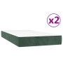 Box spring bed with dark green velvet mattress 200x200 cm by vidaXL, Beds and slatted bases - Ref: Foro24-3144702, Price: 551...