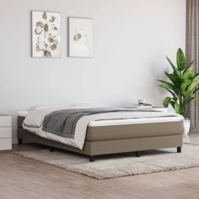 Box spring bed with taupe gray fabric mattress 140x200 cm by vidaXL, Beds and slatted bases - Ref: Foro24-3144081, Price: 413...