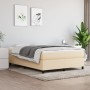 Box spring bed with cream fabric mattress 140x200 cm by vidaXL, Beds and slatted bases - Ref: Foro24-3144428, Price: 418,74 €...